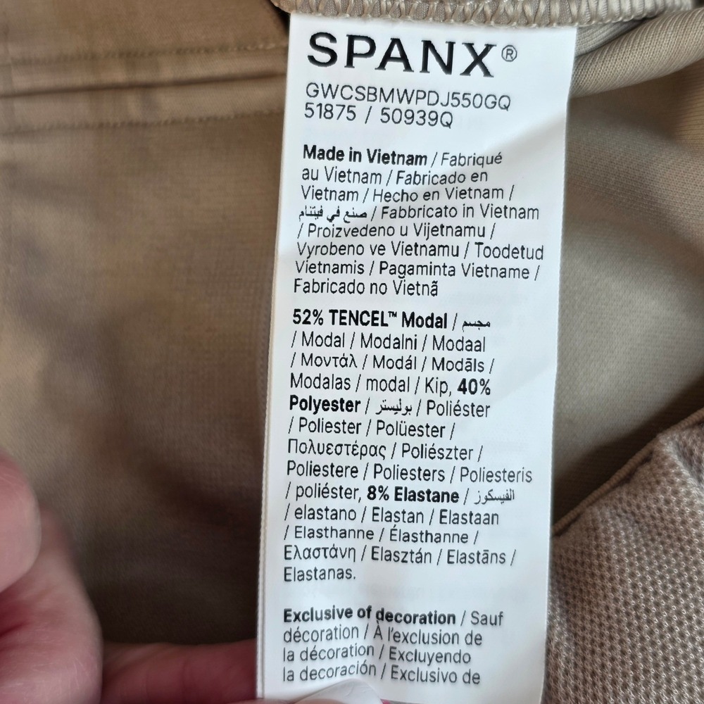 Spanx AirEssentials Women Petite Large Tan NWT Jumpsuit Travel Wide Leg Pants - Picture 11 of 16